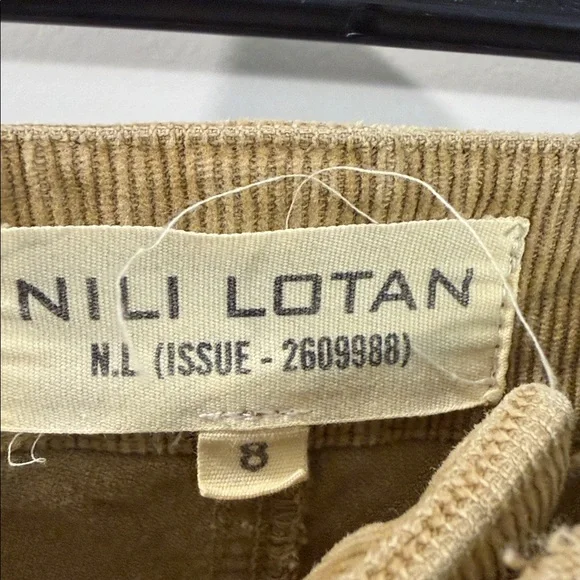 NILI LOTAN Jenna Corduroy Pant With Tape Mossy Gold 8 - Picture 10 of 11